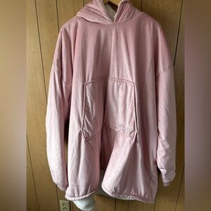 The Comfy Soft Pink Hooded Blanket Sweatshirt